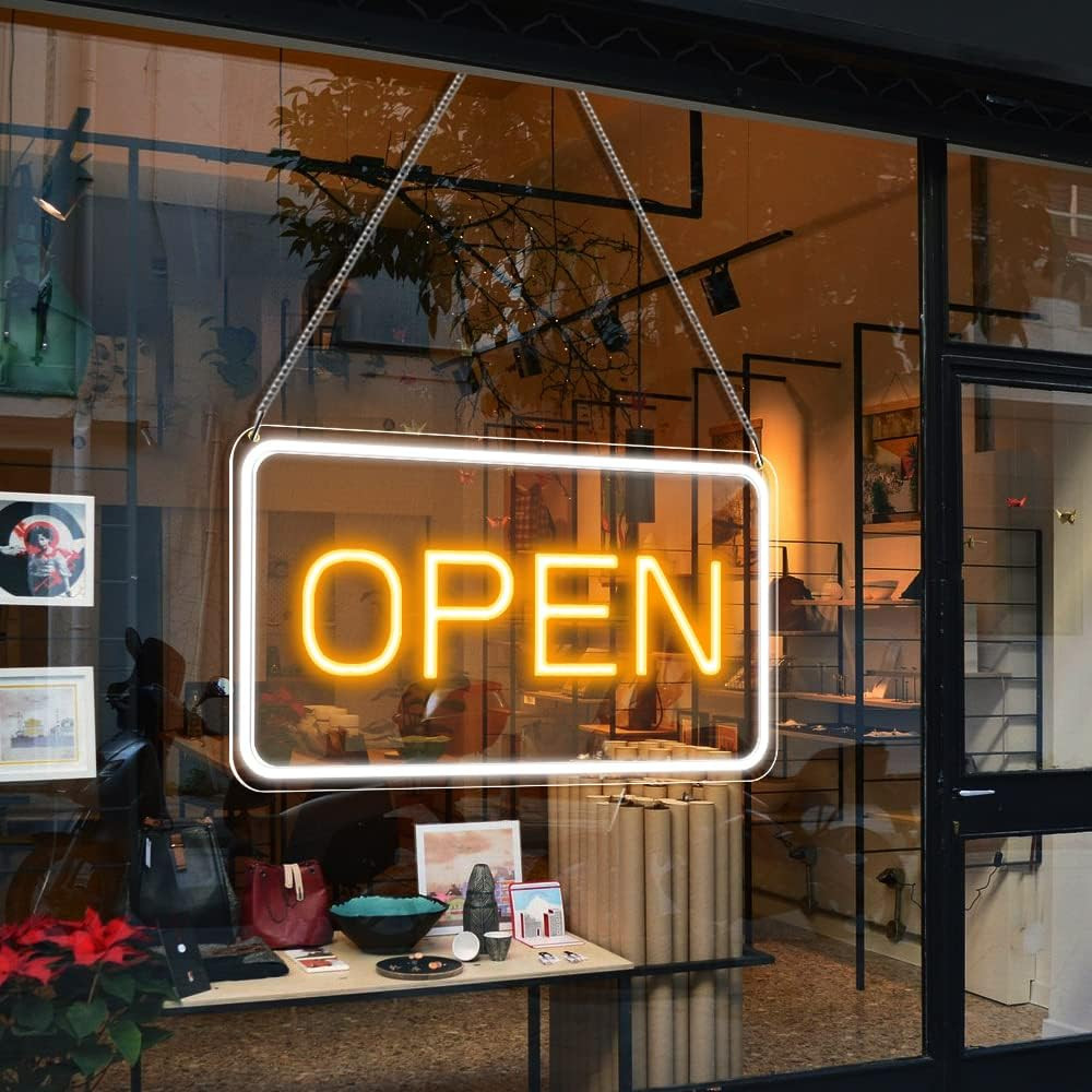 LED Open Sign 16X9 Inch, 12V Super Bright Open Signs for Business, Open Neon Sig