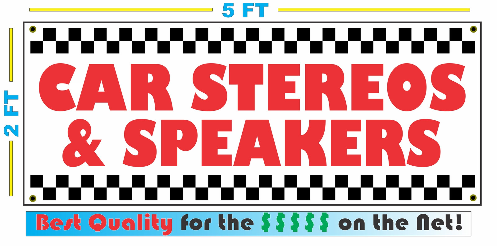 CAR STEREO & SPEAKERS Banner Sign NEW Larger Size Best Price for The $$$$$