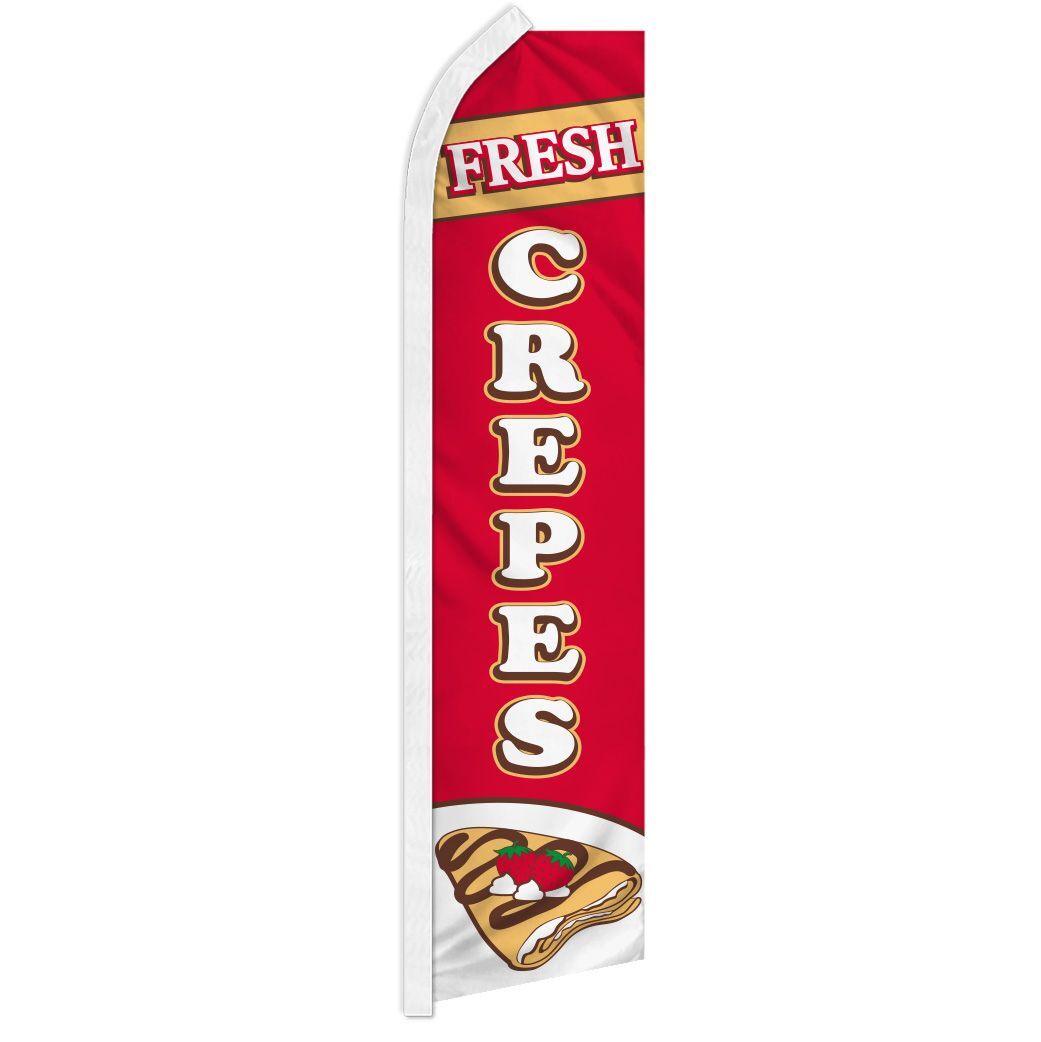 FRESH CREPES advertising super flag polyester banner sign *POLE NOT INCLUDED*