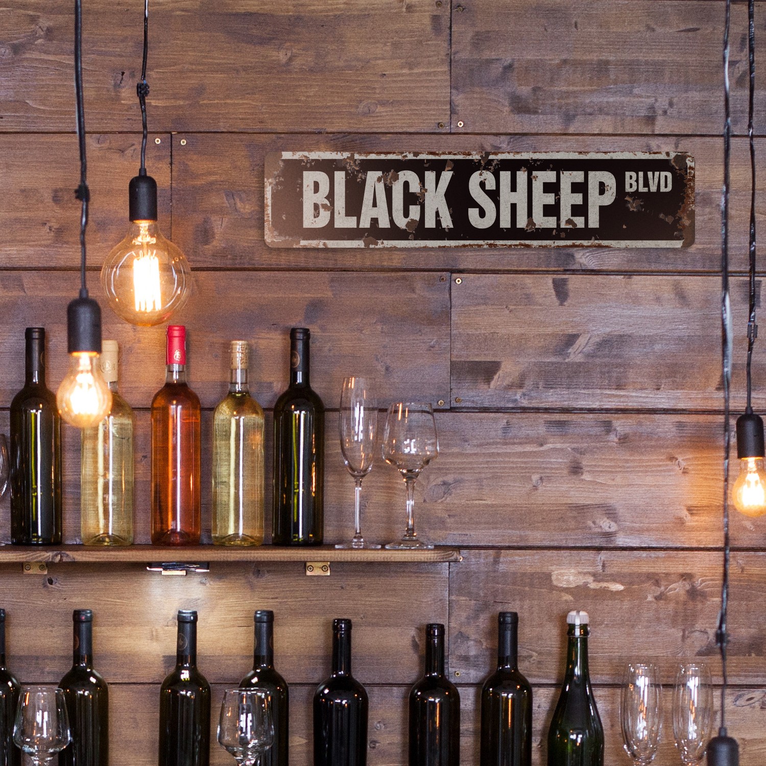 BLACK SHEEP Vintage Style Rustic Street Sign Metal family hip hop duo funny
