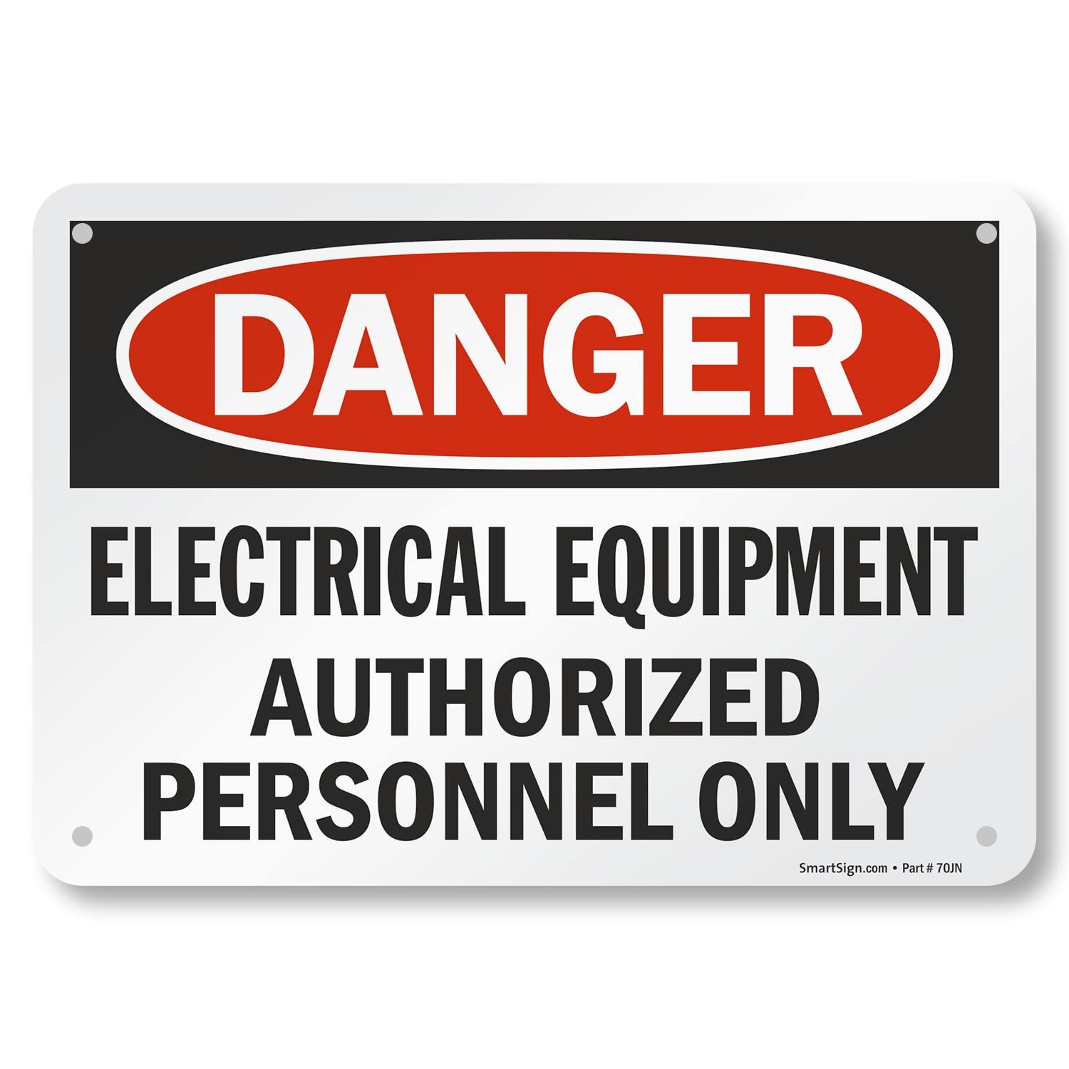 Danger Electrical Equipment Authorized Personnel Only Sign 7×10 Inch Aluminum