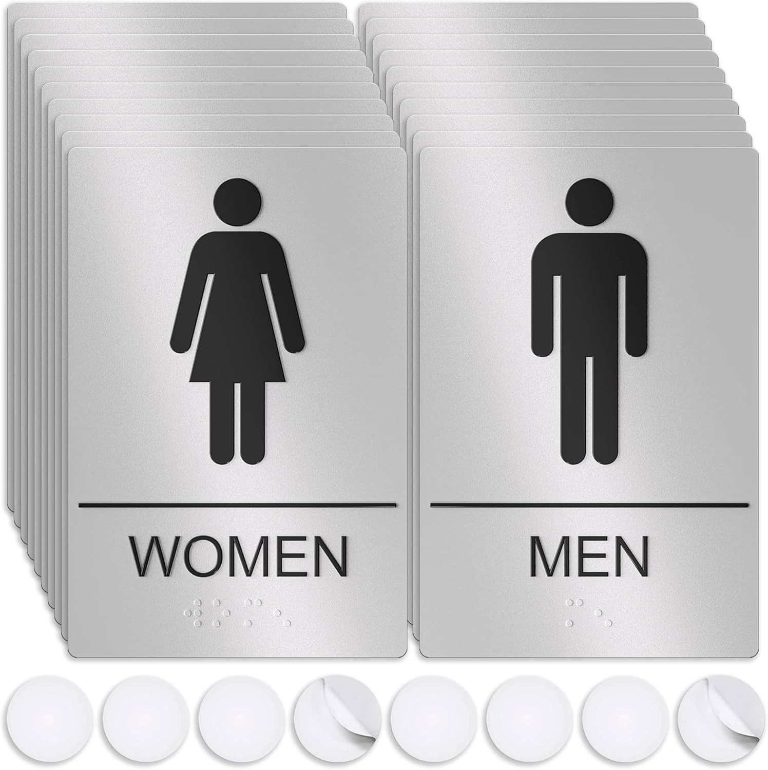 Restroom Sign for Business – 9 X 6 Inch – 1 Pack | ADA Compliant, Raised Text wi