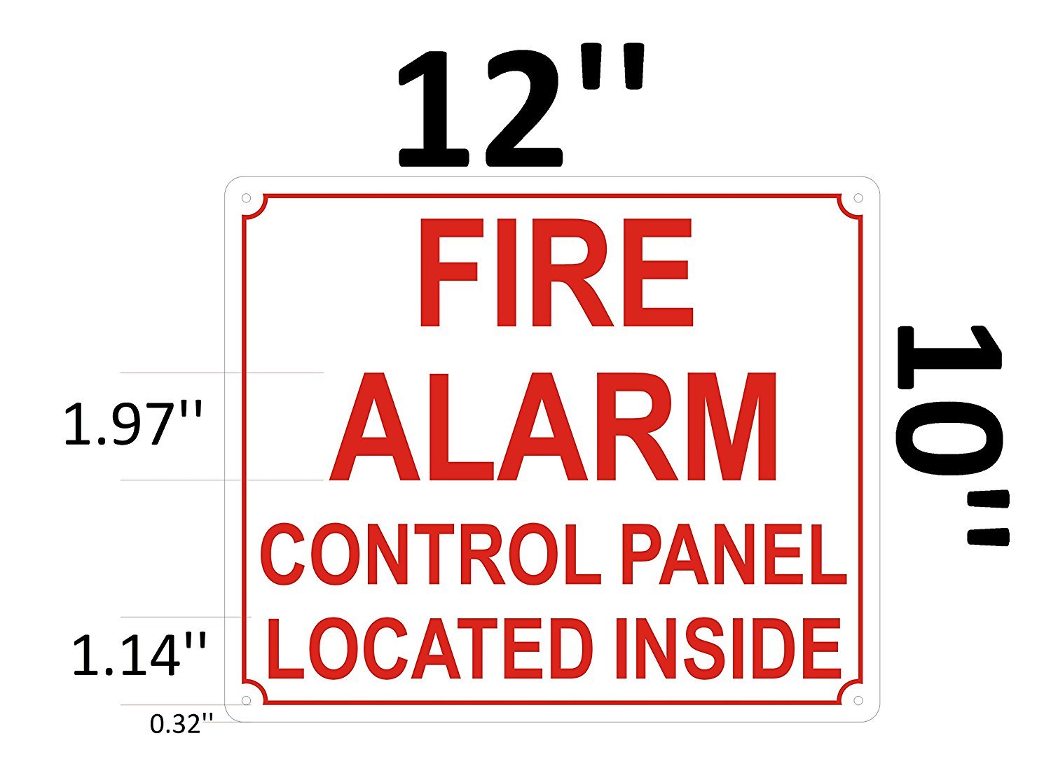 FIRE ALARM CONTROL PANEL LOCATED INSIDE SIGN-Reflective !!!- REF24-1027