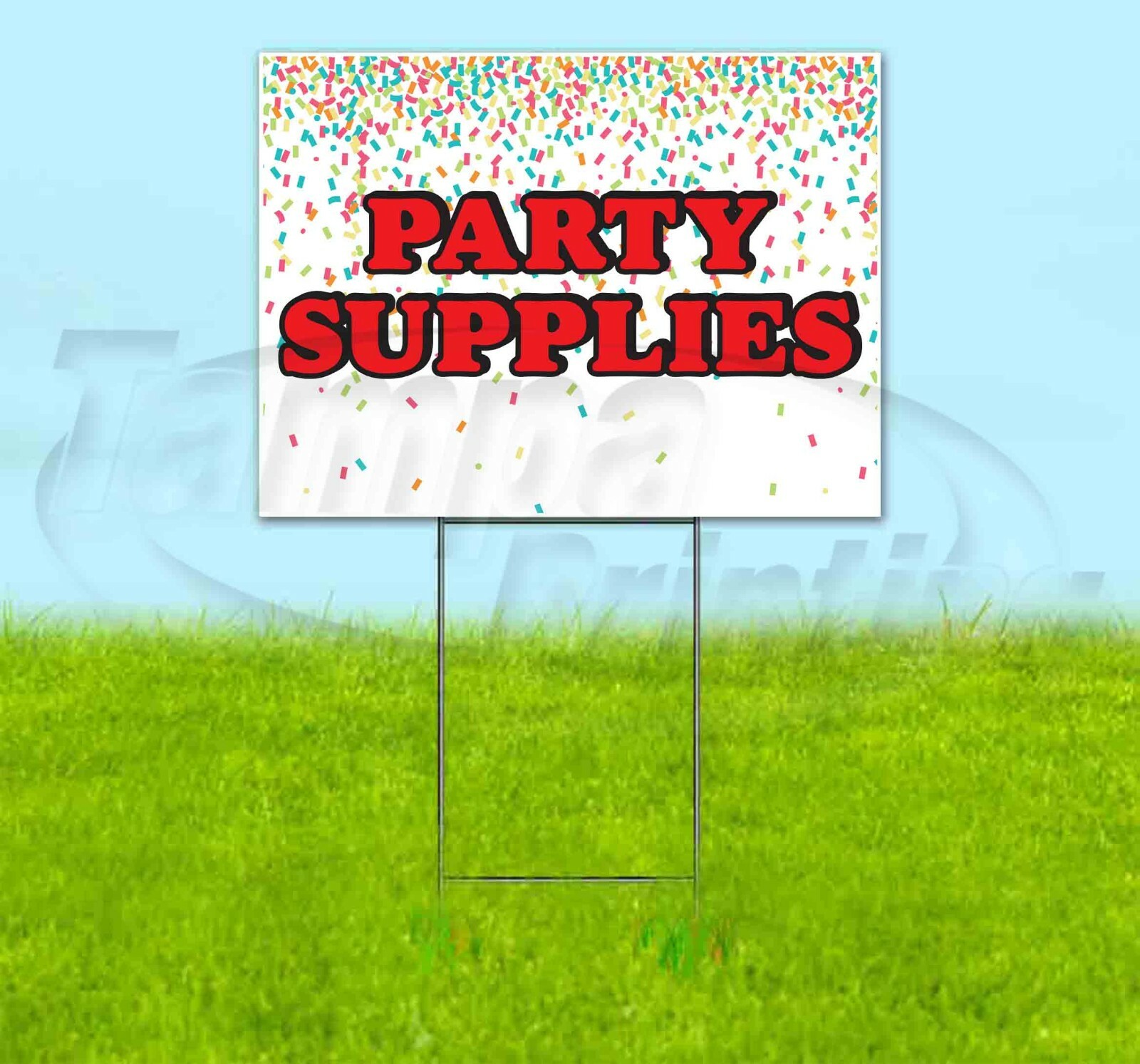 PARTY SUPPLIES 18×24 Yard Sign Corrugated Plastic Bandit Lawn Business CONFETTI