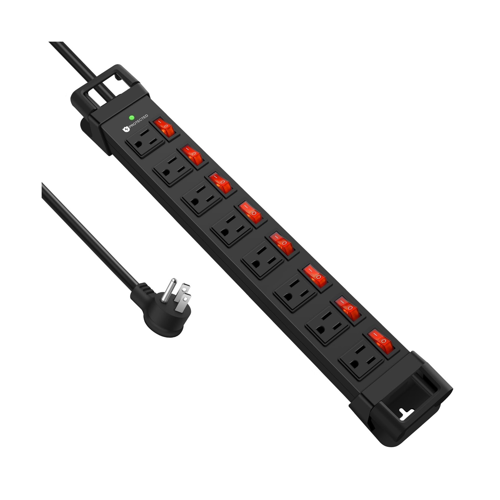 Heavy Duty Power Strip with Individual Switches,8 Outlets 14 Gauge Industrial…