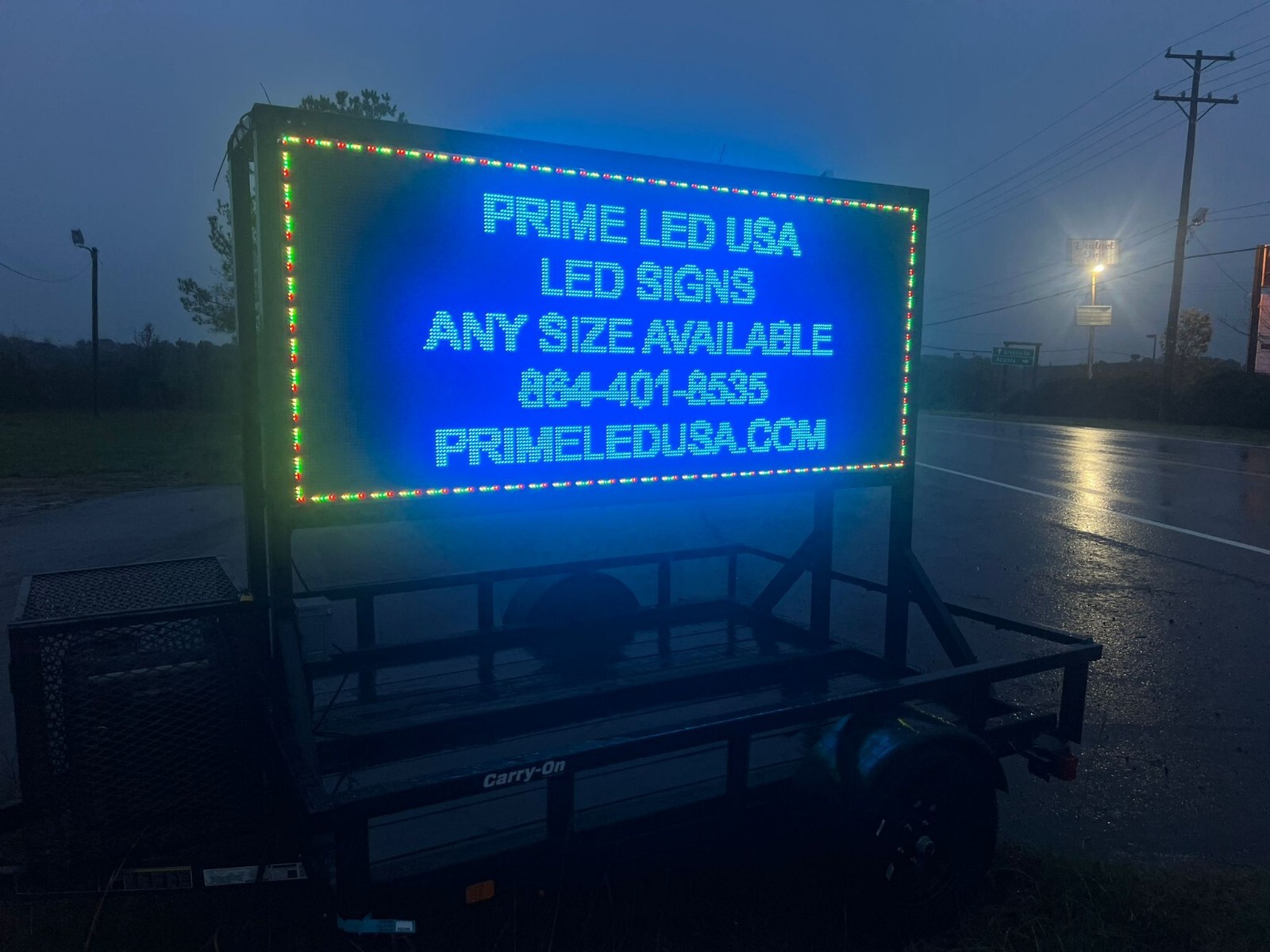2 Sided Outdoor Programmable LED Sign Full Color DIP 3 X 6 FT Digital Scrolling