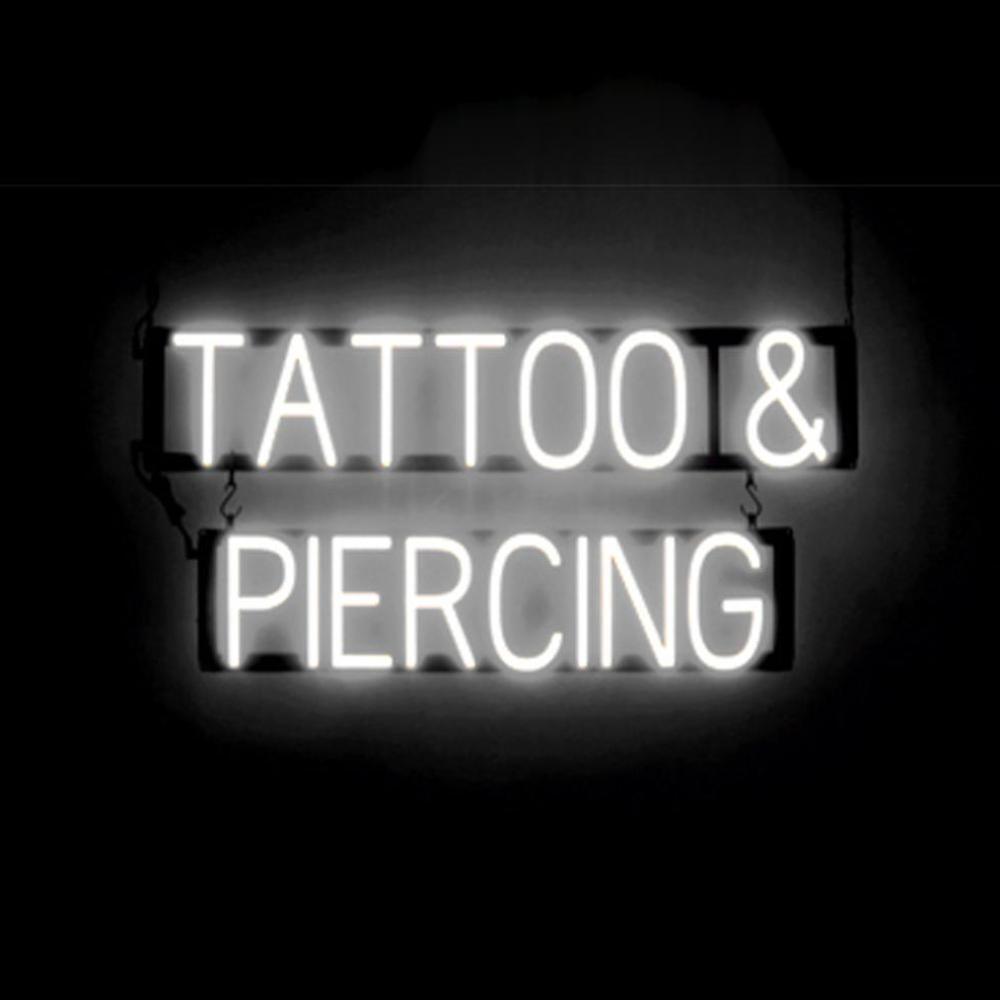 SpellBrite TATTOO & PIERCING Sign | Neon Sign Look, LED Light | 31.1″ x 15.0″