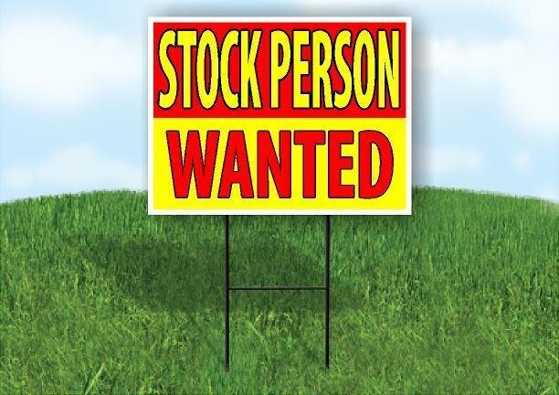 STOCK PERSON RED AND YELLOW Yard Sign Road with Stand LAWN SIGN