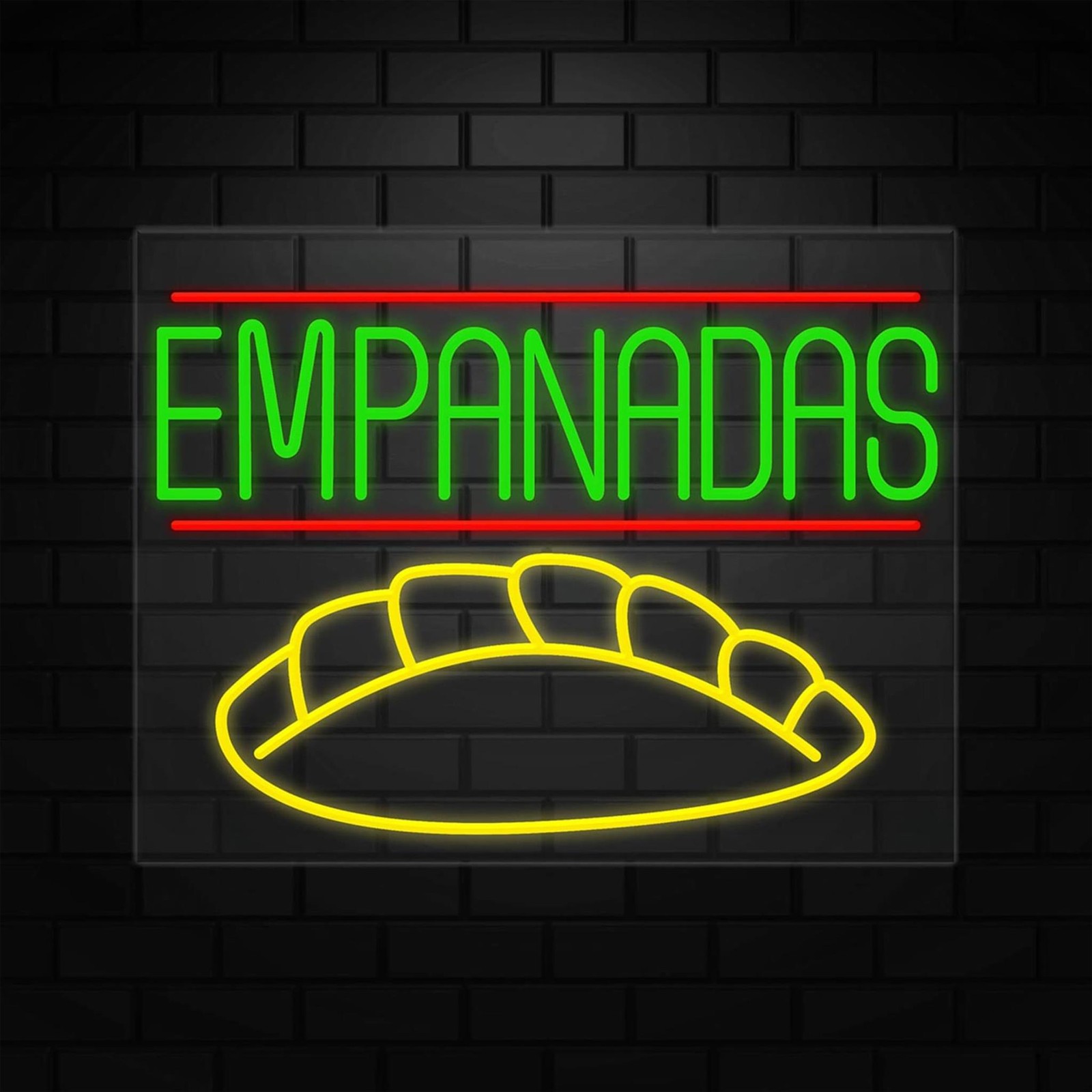 Empanadas Neon Sign for Retail Displays | LED Flex Neon | 31″W x 24″H x 1″D