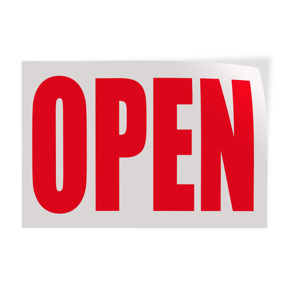 Decal Stickers Open Red Business Vinyl Store Sign Label Business