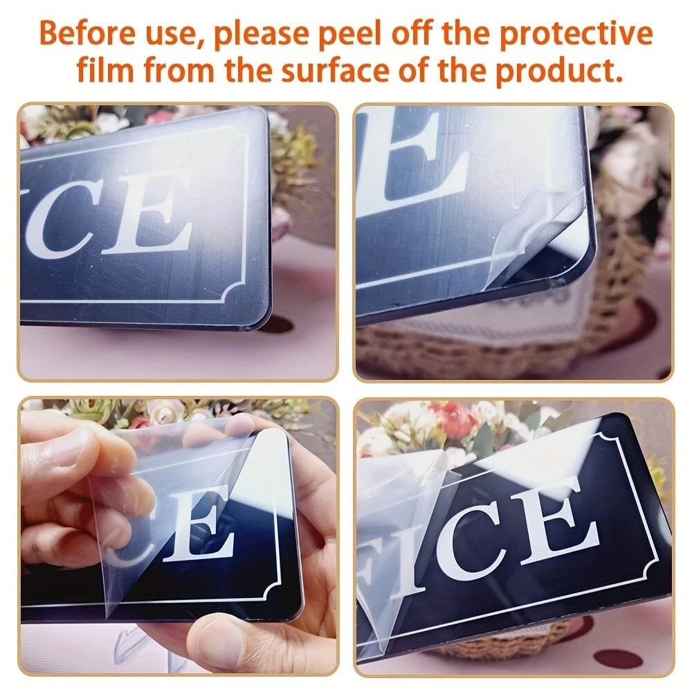 “PRIVATE” SIGN H. D. Durable Acrylic, Easy Stick-On for Home & Office Use 3″X 9″