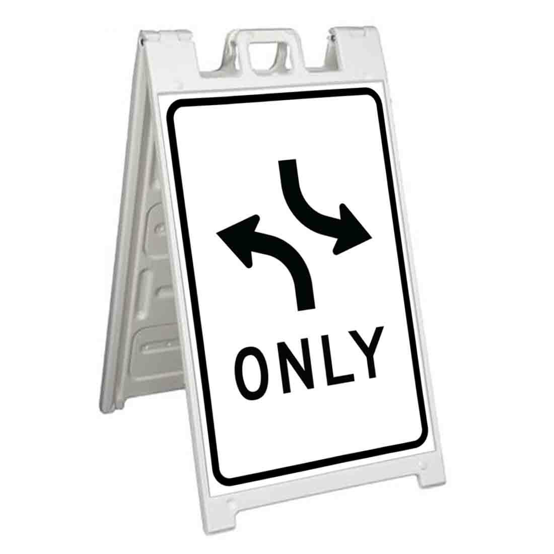 LEFT OR RIGHT TURN ONLY Signicade 24×36 Aframe Sidewalk Sign Banner Decal