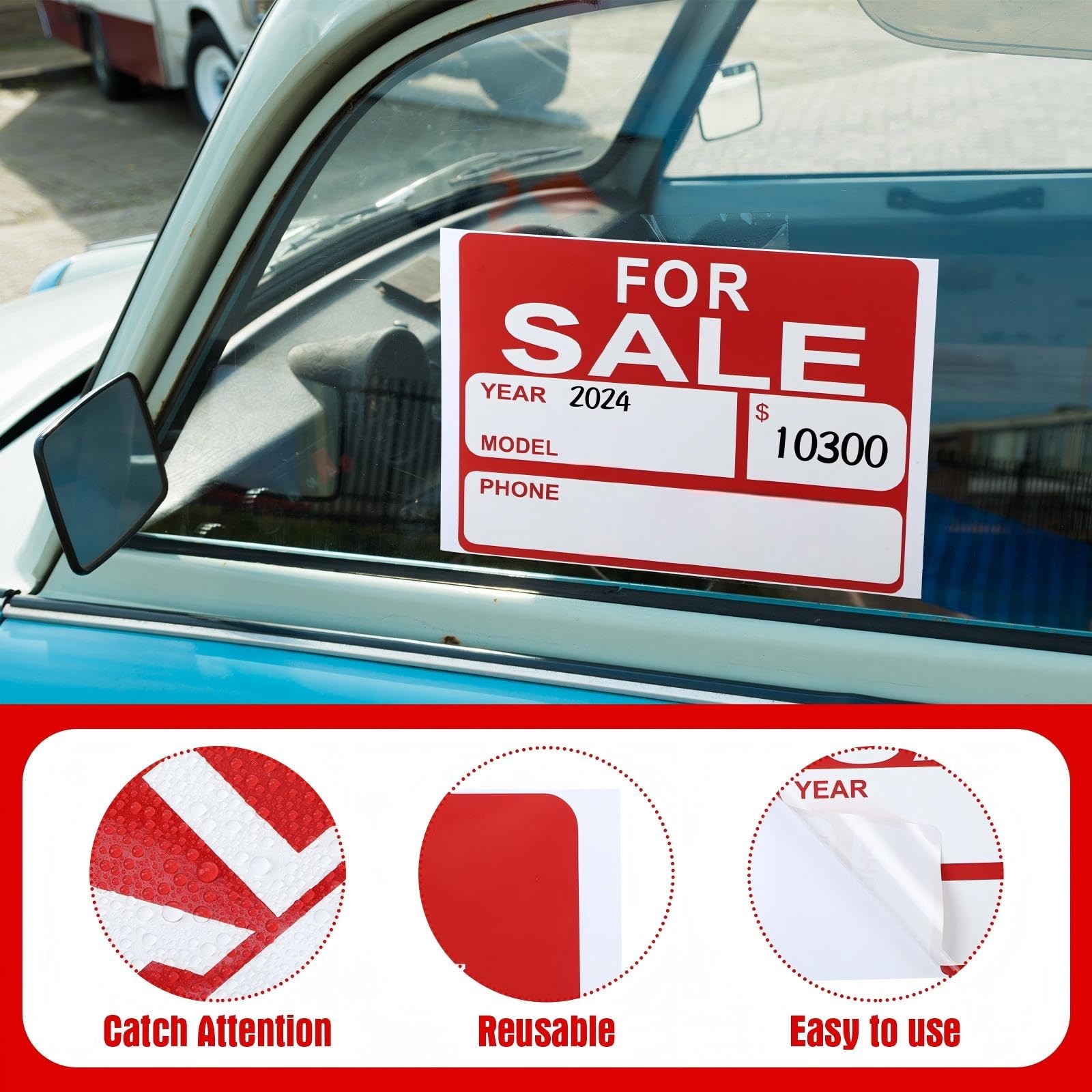 25 Pcs for Sale Signs for Car 9 x 12 Inches Sale Signs Vehicle, Houses Sales Wat