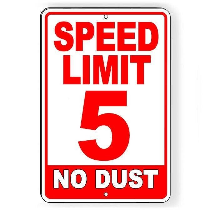 Speed Limit 5 Mph No Dust Red Sign / Decal Miles Per Hour Sw70Red / Magnetic