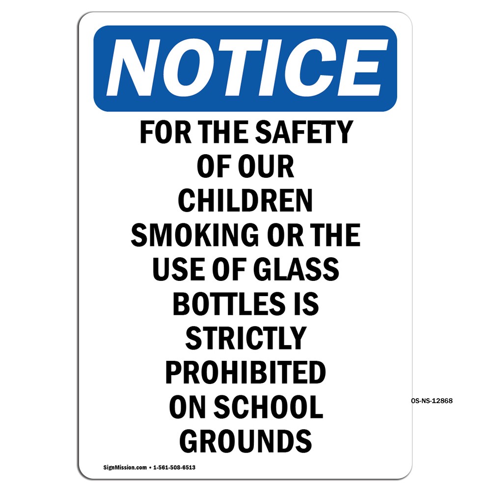 For The Safety Of Our Children OSHA Notice Sign Metal Plastic Decal