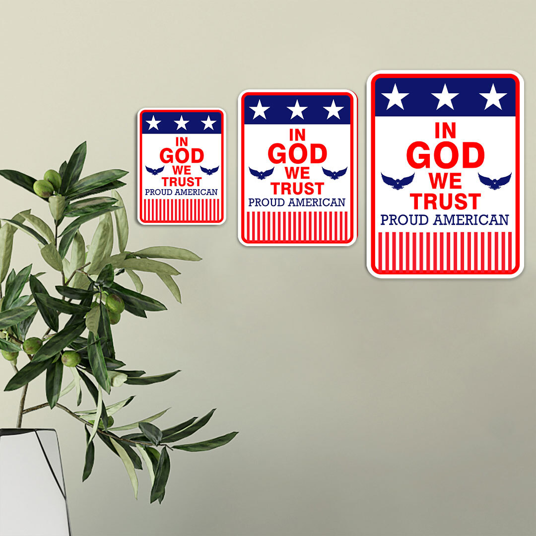 Portrait Round Plus In God We Trust Door or Wall Sign | Easy Installation