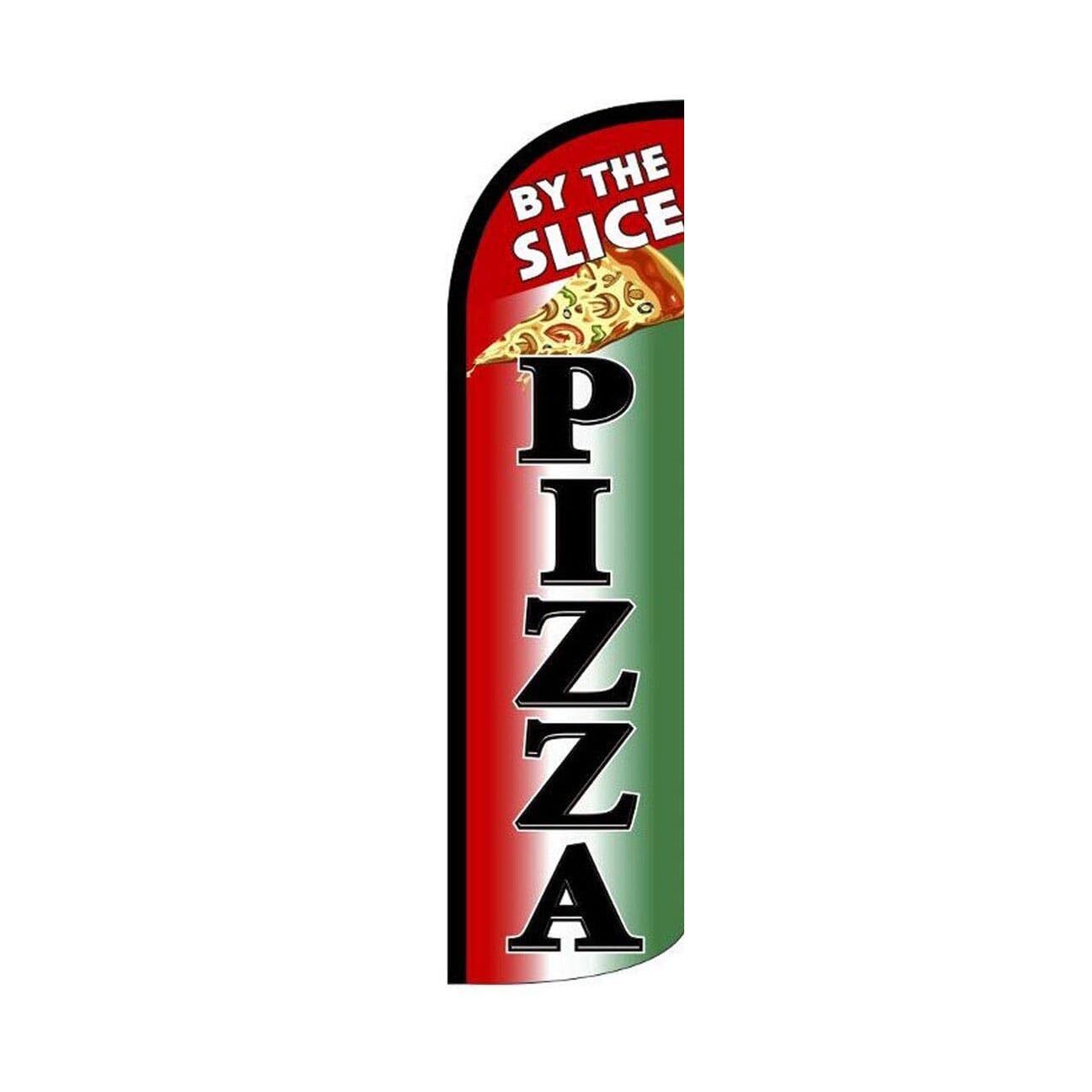 Pizza By The Slice Swooper Flutter Feather Flag | 3ft W x 11.5ft Tall