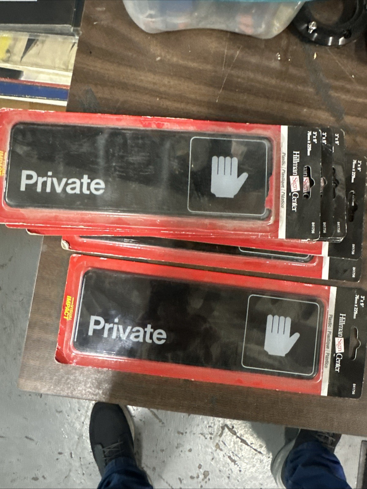 Vintage 1995 Cole Visual Impact 3″ X 9″ “Private” Door Sign Black/White Acrylic