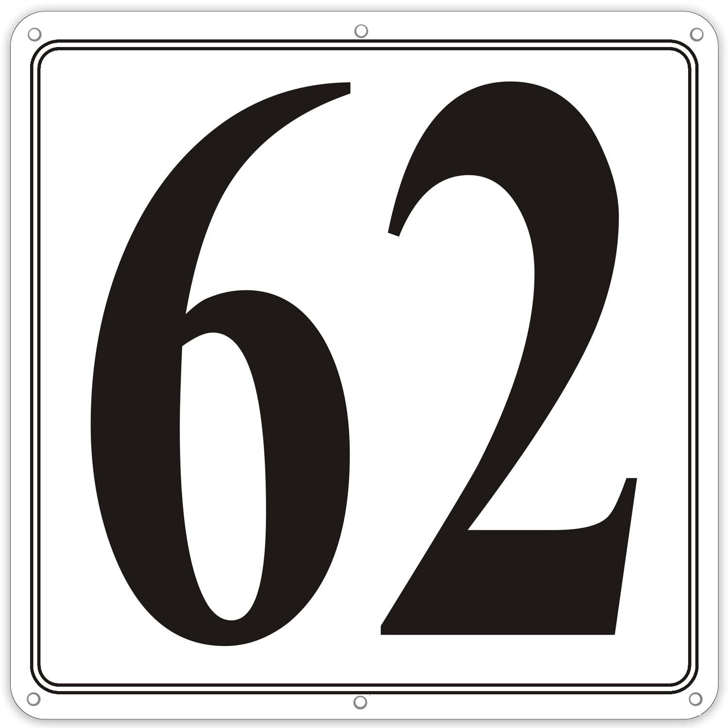 Premium Aluminum Number Signs 62 – 12″ X 12″ Parking Spot Number Signs, Large…