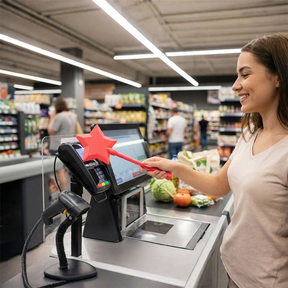 3D Printed Wand Tap To Pay Contactless Star Magic Wand For Easy Payments GN