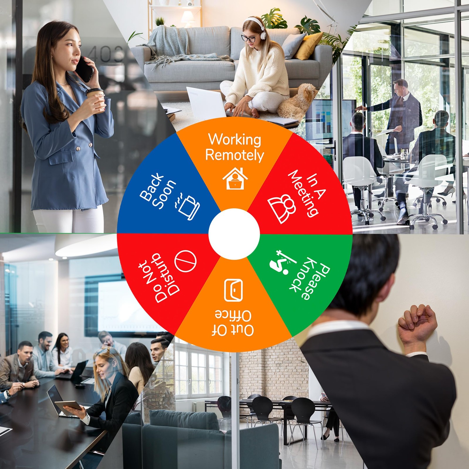 2 Pack Office Door Sign Privacy – Do Not Disturb/Out of Office/In A Meeting/B…