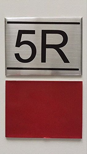 APARTMENT NUMBER SIGN -5R -BRUSHED ALUMINUM (2.25X3, Aluminium)-REF24-1027