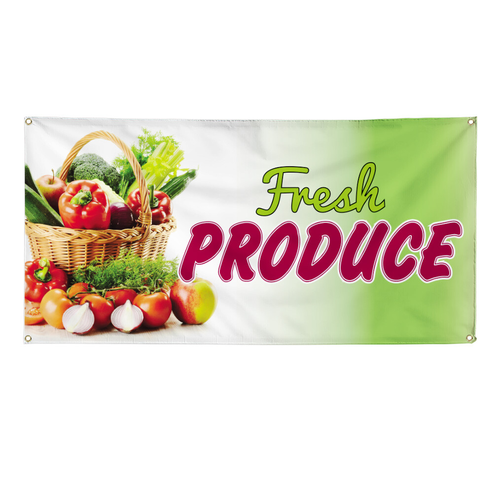 Vinyl Banner Multiple Sizes Fresh Produce Outdoor Advertising Printing A Outdoor