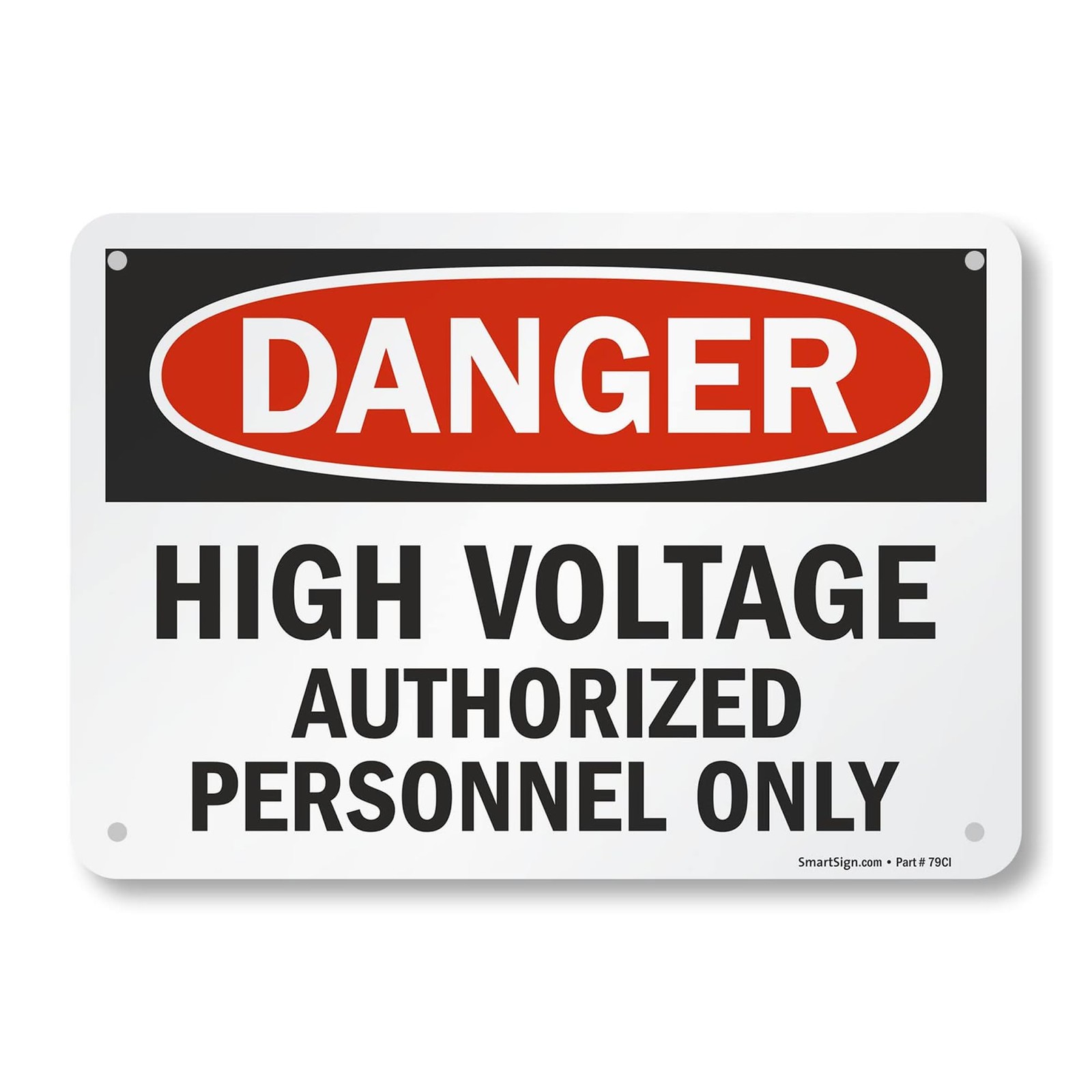 Danger High Voltage Authorized Personnel Only Sign 10×14 Inch Aluminum Plate