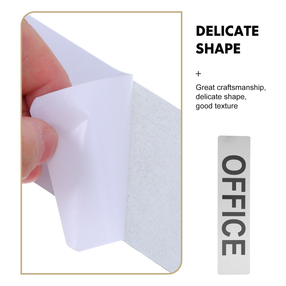Reusable Metal Office Door Sign Aluminum Alloy Silver Business Plaque