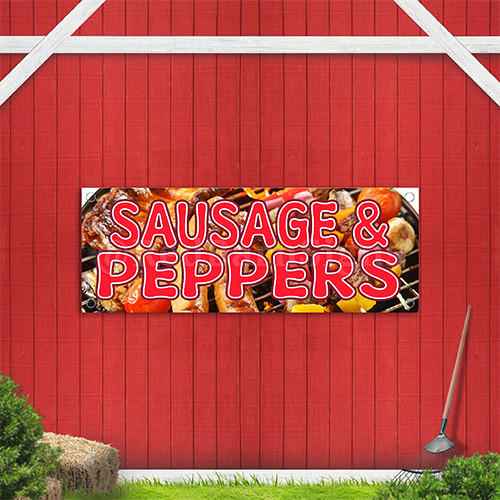 Sausage & Peppers Indoor Outdoor Vinyl Banner Design