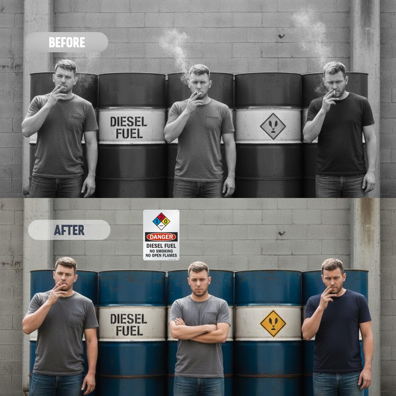 SmartSign “Danger – Diesel Fuel, No Smoking No Open Flames” NFPA Sign | 10″ x…