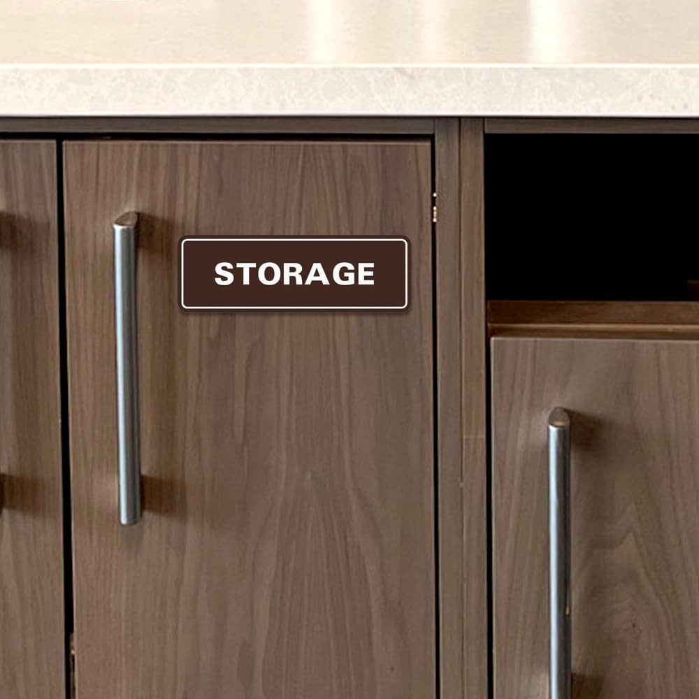 Standard STORAGE Door/Wall Sign – Black – Large (5 Pack)