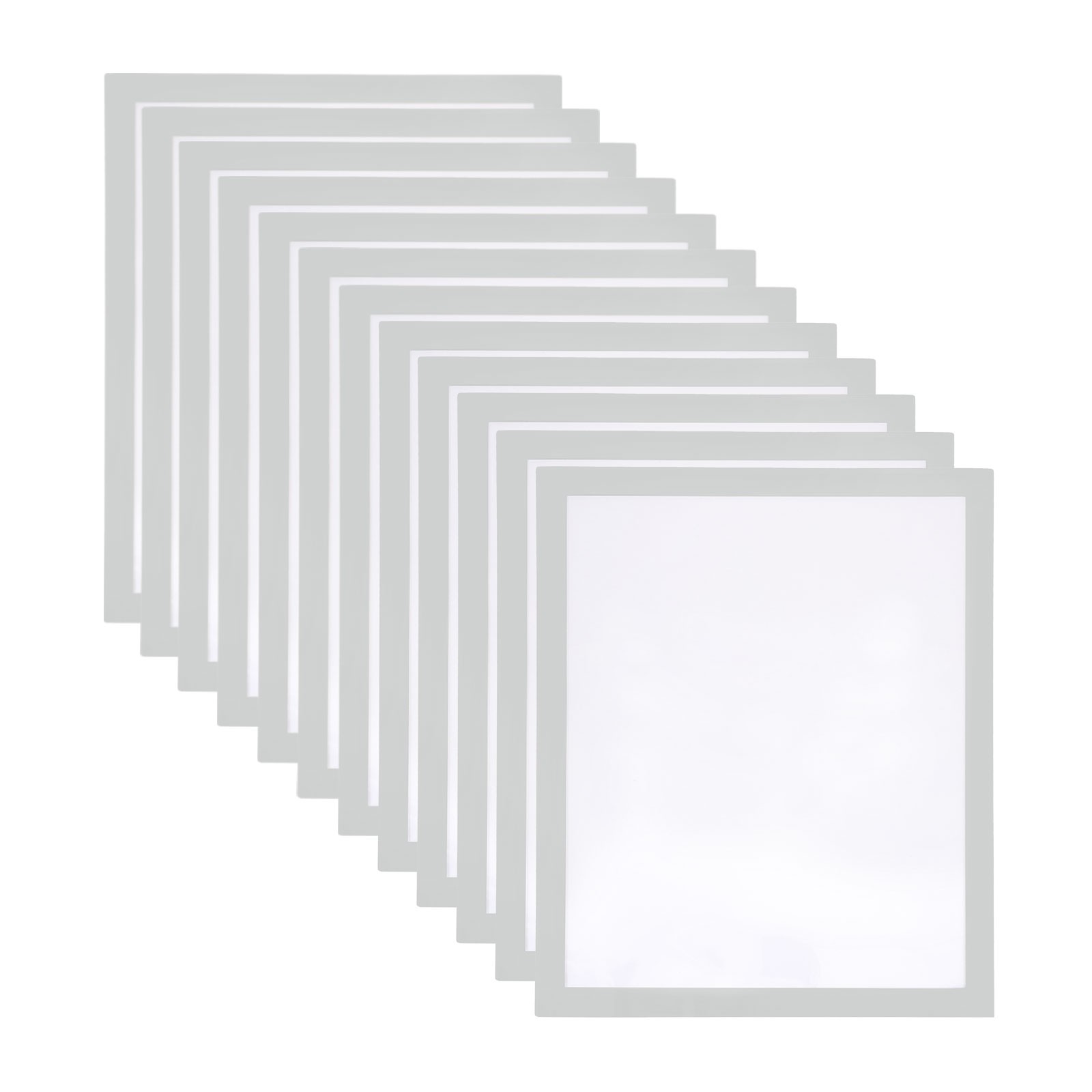 12pcs Self Adhesive Magnetic Wall Sign Holder, 8.5″x11″ Frame Display,Silver