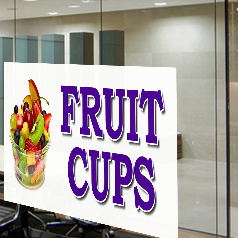 Decal Stickers Fruit Cups Food Fair Truck Restaurant Vinyl Store Sign Label