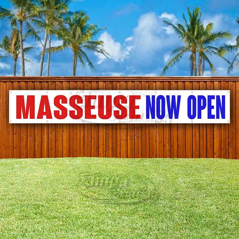 MASSEUSE NOW OPEN Advertising Vinyl Banner Flag Sign LARGE HUGE XXL SIZE