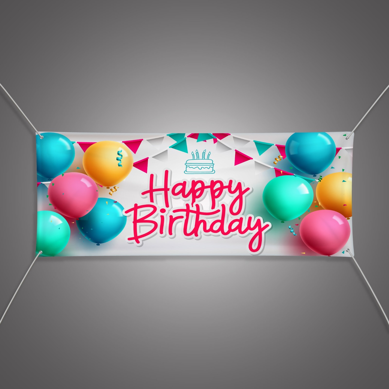 HAPPY BIRTHDAY Banner 13oz Vinyl | Ready-Made Indoor Outdoor Business Sign