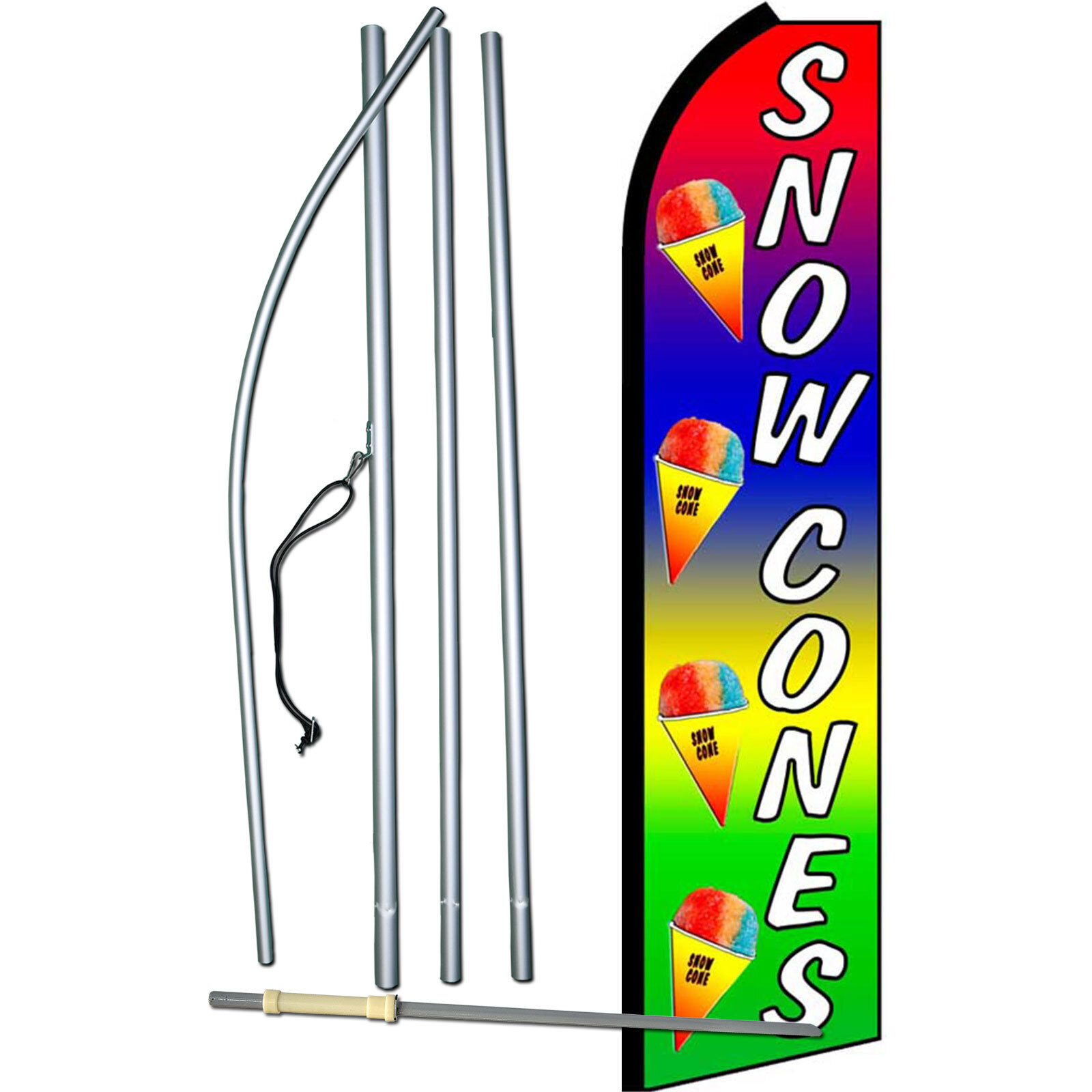 Snow Cones Rainbow Complete Swooper Flag Bundle
