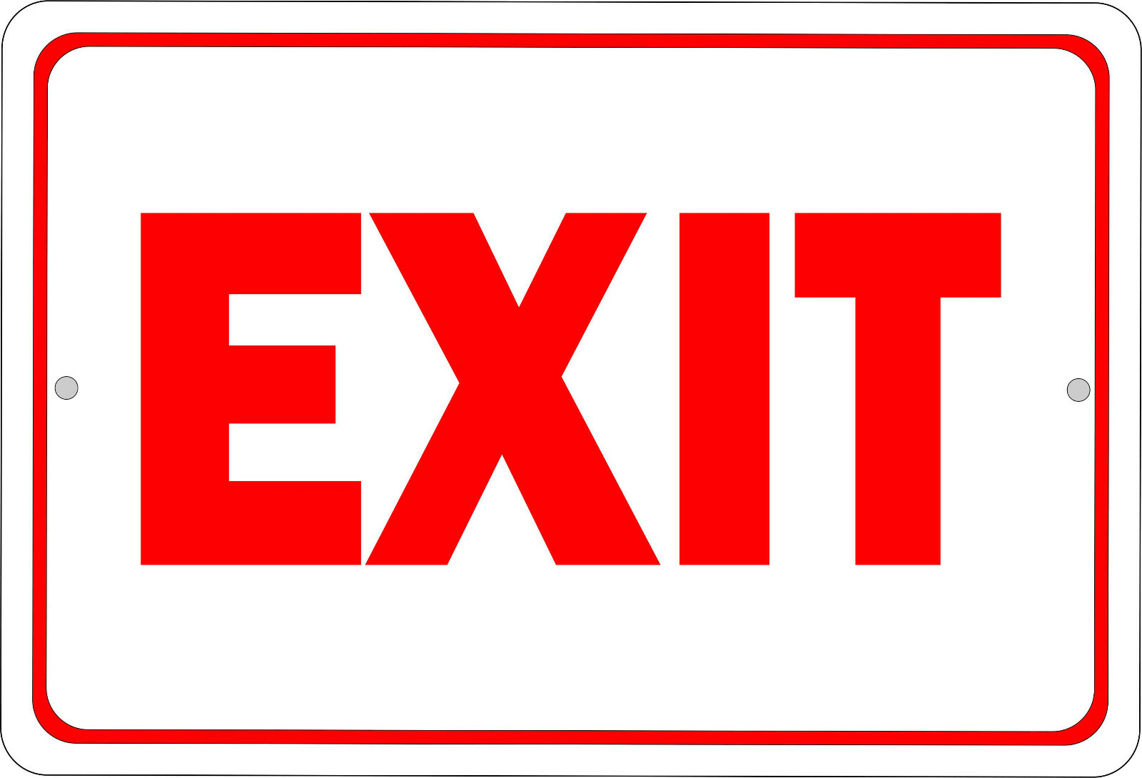 EXIT, 8X12 ALUMINUM SIGN S018