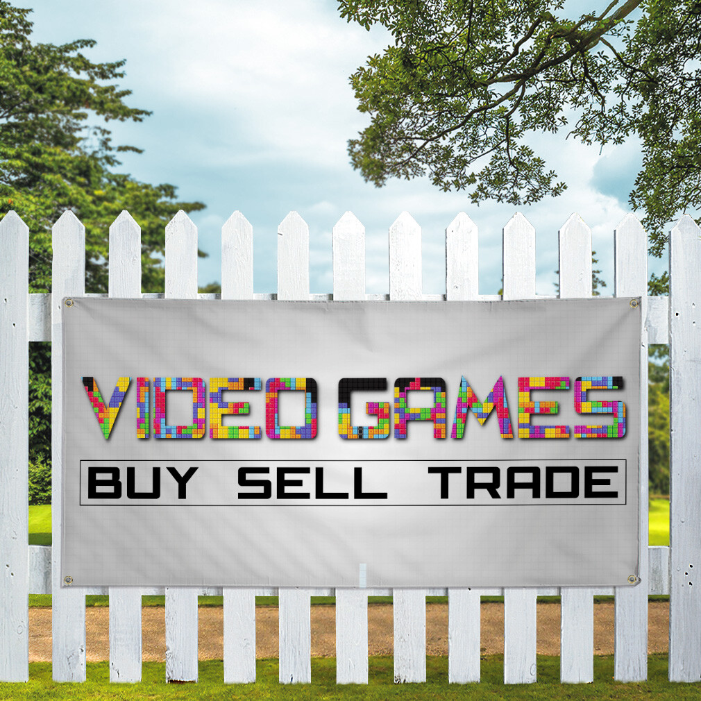 Vinyl Banner Multiple Sizes Video Games Buy Sell Trade Business D Business
