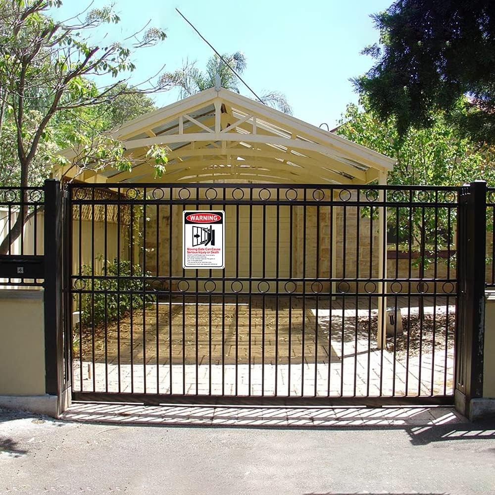 2pcs Moving Gate Can Cause Injury Reflective Aluminum Signs 10″x7″ .04″ Rust …