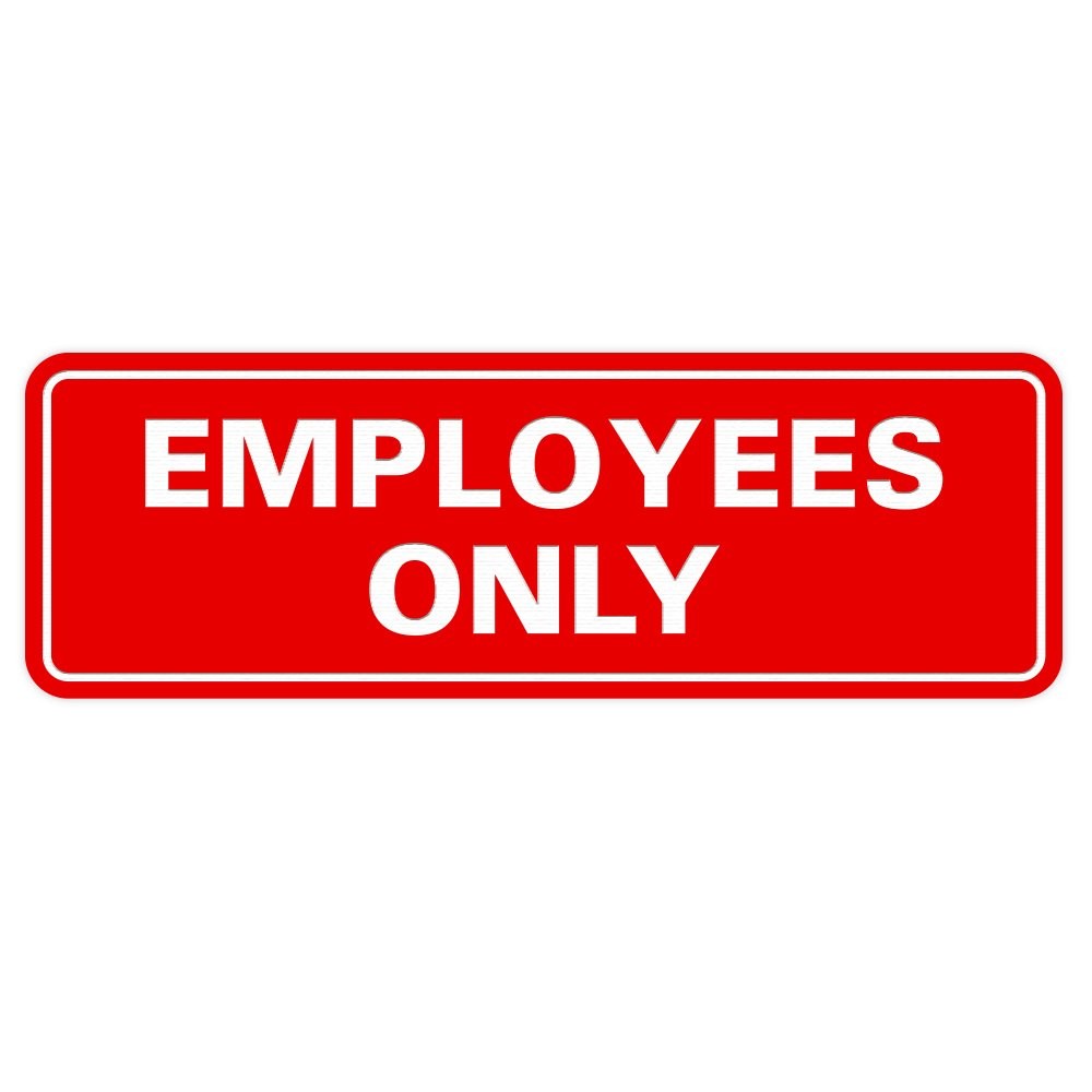 1 PCS Standard Employees Only Sign Red Small Commercial Office Door Warning