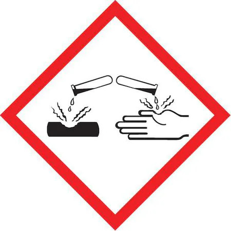 Accuform Lzh604ev2 Ghs Symbol Label, Corrosive, 1X1, 250 Roll