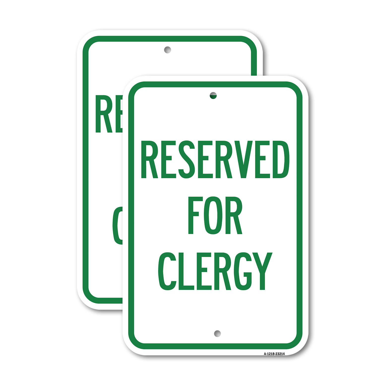 Reserved for Clergy Heavy Gauge Aluminum Parking Sign Rust Proof
