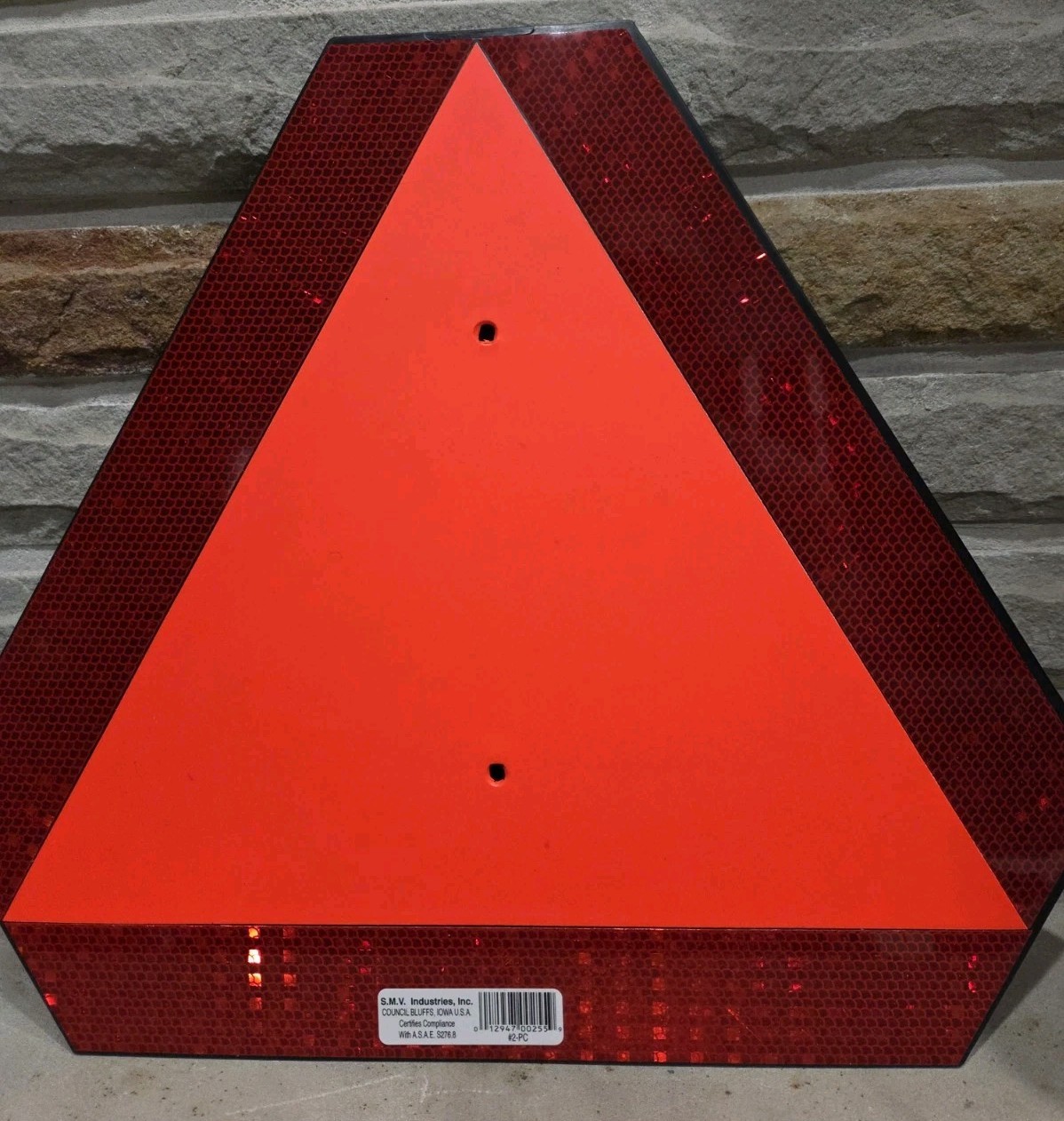 Slow Moving Vehicle Triangle Sign, 14″x16″ Reflective Plastic, SMV Golf Cart Acc