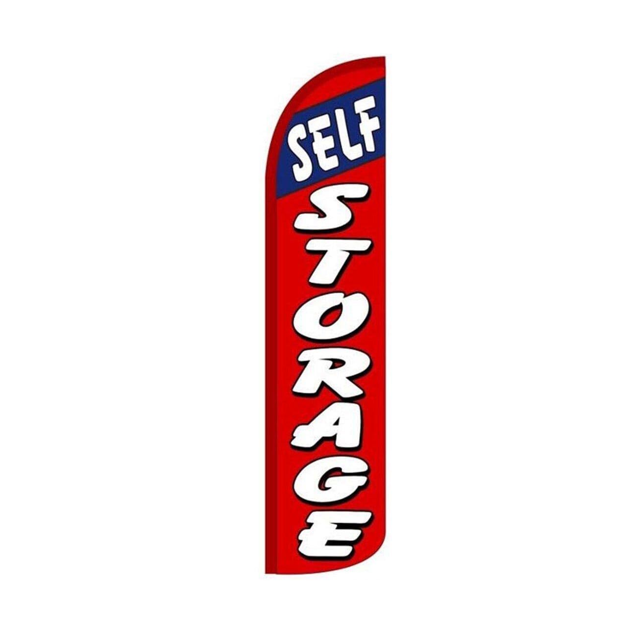 Self Storage Swooper Flutter Windless Feather Flag | 3ft W x 11.5ft Tall