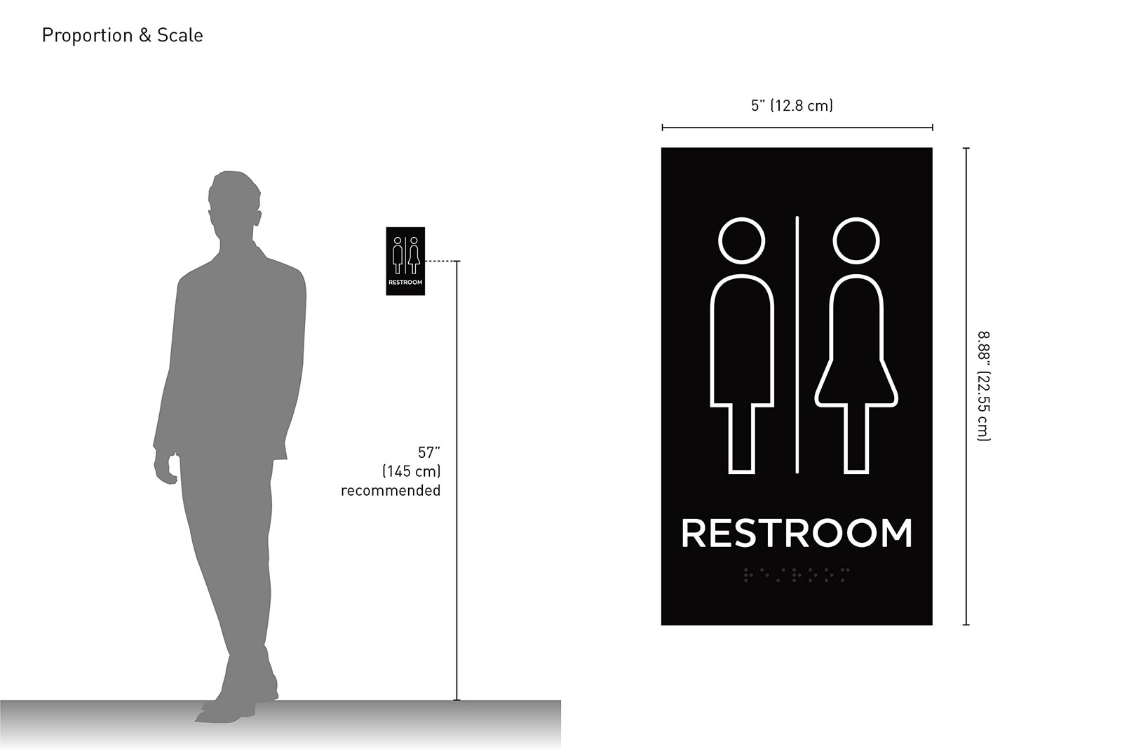 Kubik Letters Premium All Gender Restroom Signs – Unisex Bathroom Sign Door