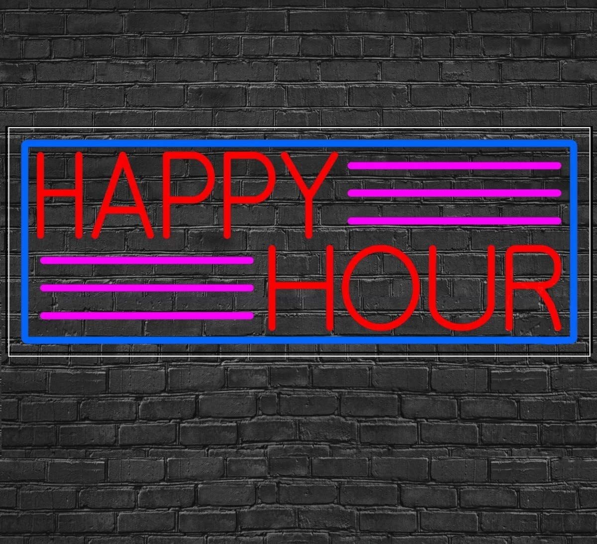 LED Flex Neon Happy Hour Sign for Window/Wall Displays | Advertising Electronic