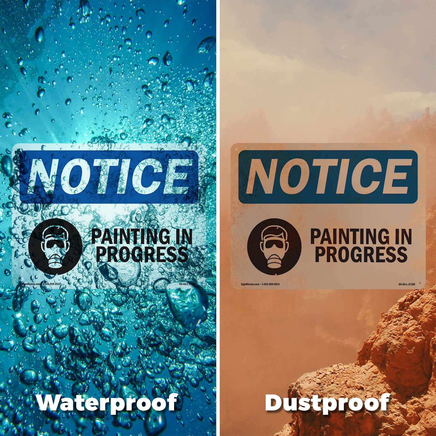 Painting In Progress OSHA Notice Sign Metal, Plastic, Or Decal – 5 or 10 Pack