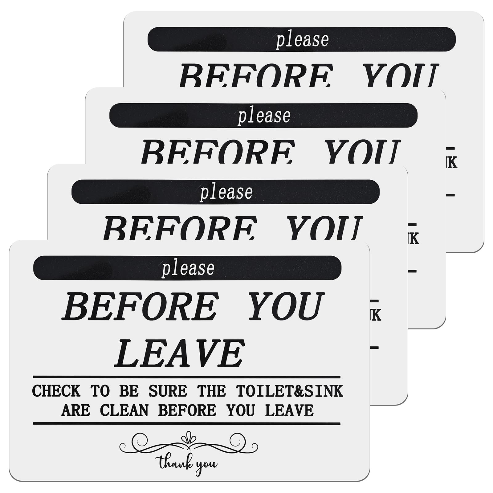 4PCS Please Keep Toilet & Sink Clean Sticker, Check To Be Sure The Toilet & S…