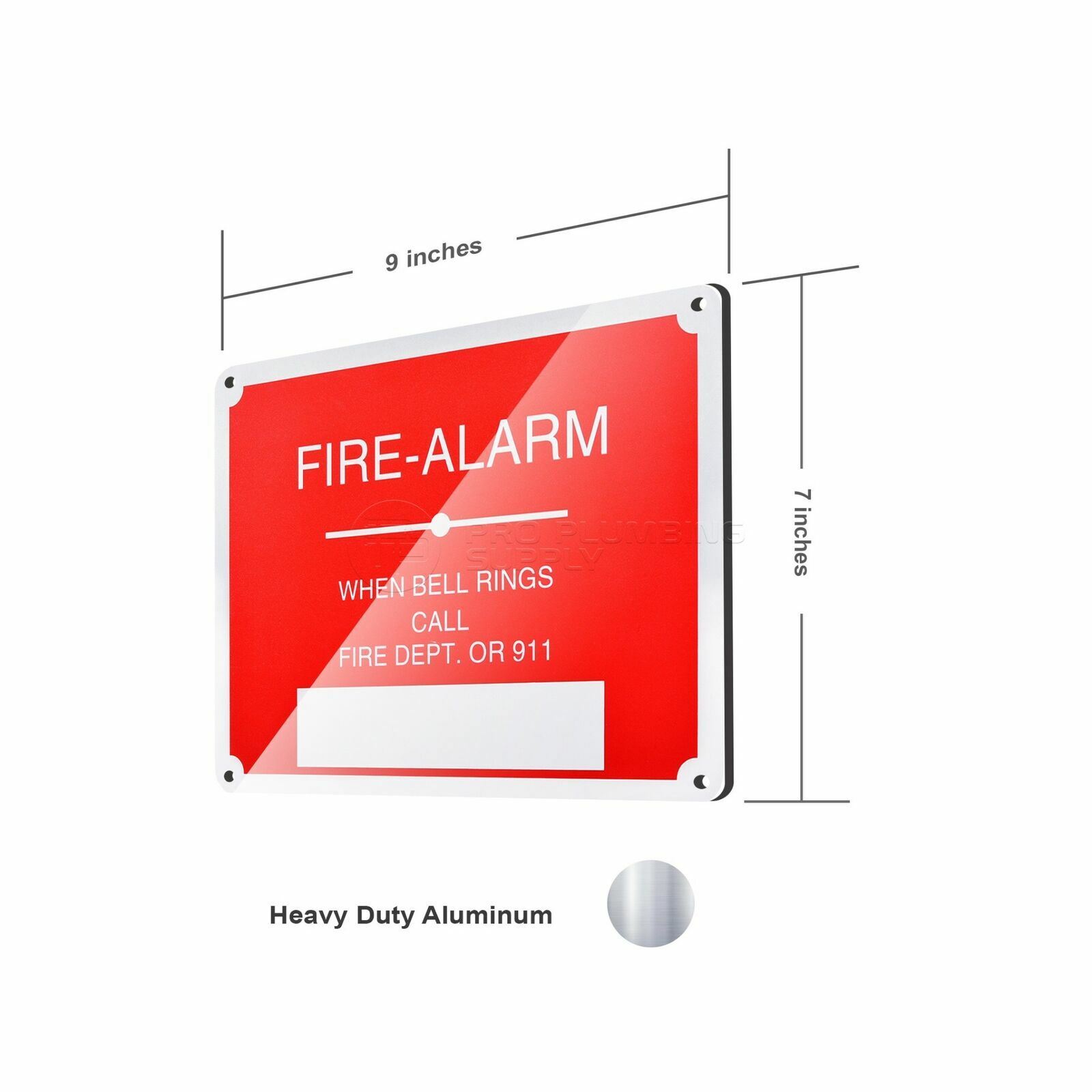 Raven Fire Safety Sign “Fire Alarm- When Bell Rings Call Fire Dept. or 911’’